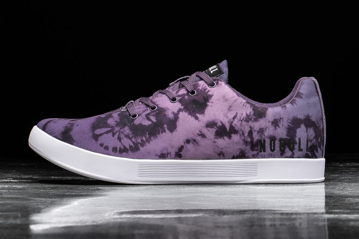 Nobull Tie-Dye Canvas Men\'s Trainers Purple | Australia (WM1085)